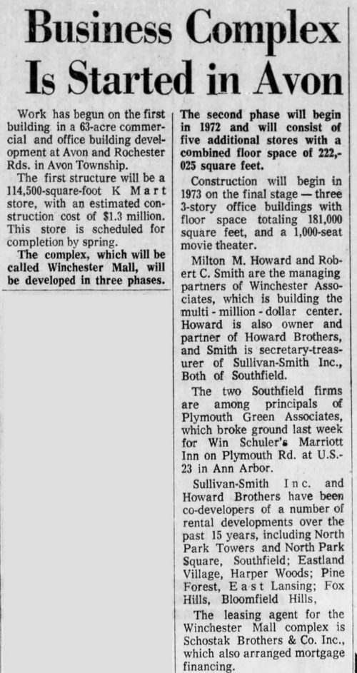 Winchester Mall - Nov 3 1971 Article (newer photo)